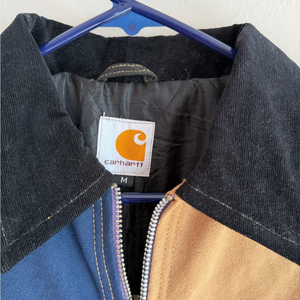 Carhartt Men's Colorblock Canvas Bomber Jacket - Tan/Blue/Black/Olive - Picture 2 of 8